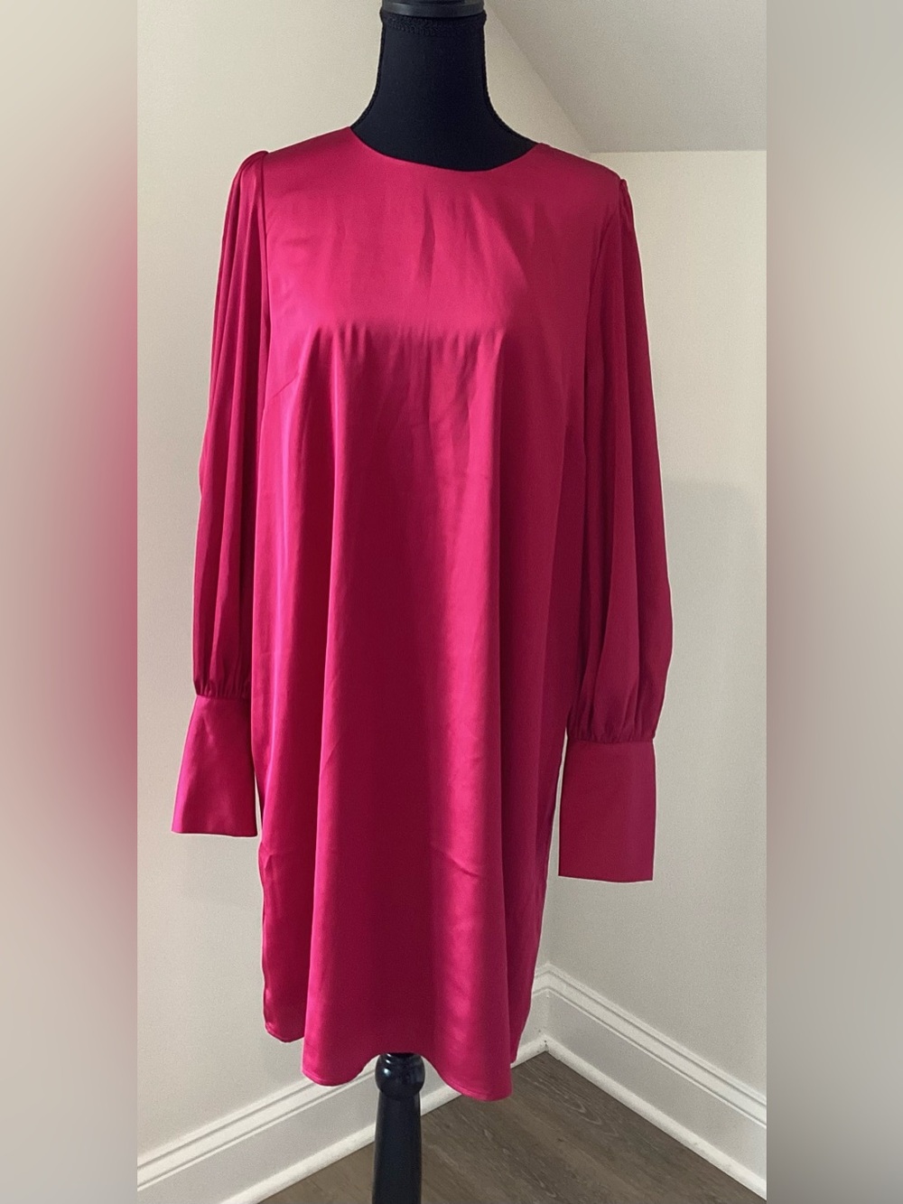 NWT Banana Republic Satin Shift Dress Berry Quiet Luxury Holiday 16